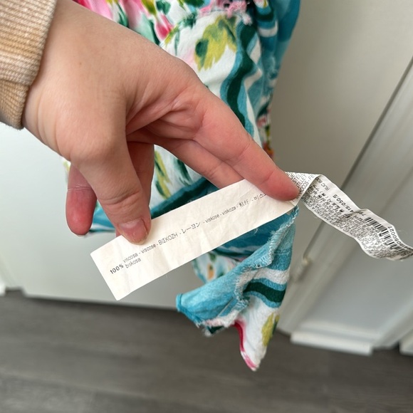 Zara Vibrant Blue Floral Summer Thin Strap Sundress Vacation Festival Size Small - Picture 5 of 8